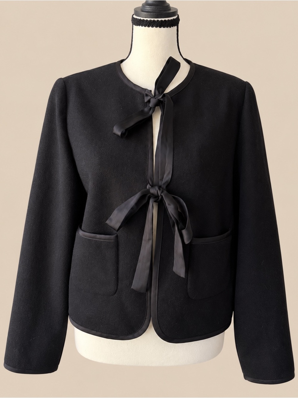 Quiet Luxury Corporate Chic Bow Front Blazer Joie S